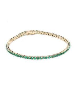 Classic Emerald Line 14K (Custom) Yellow Gold Tennis Bracelet